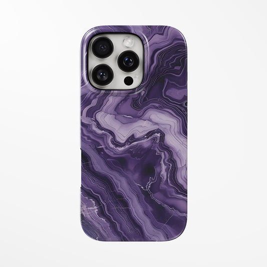 Front view of purple Amethyst Eclipse MagSafe iPhone Tough Case by Marivor
