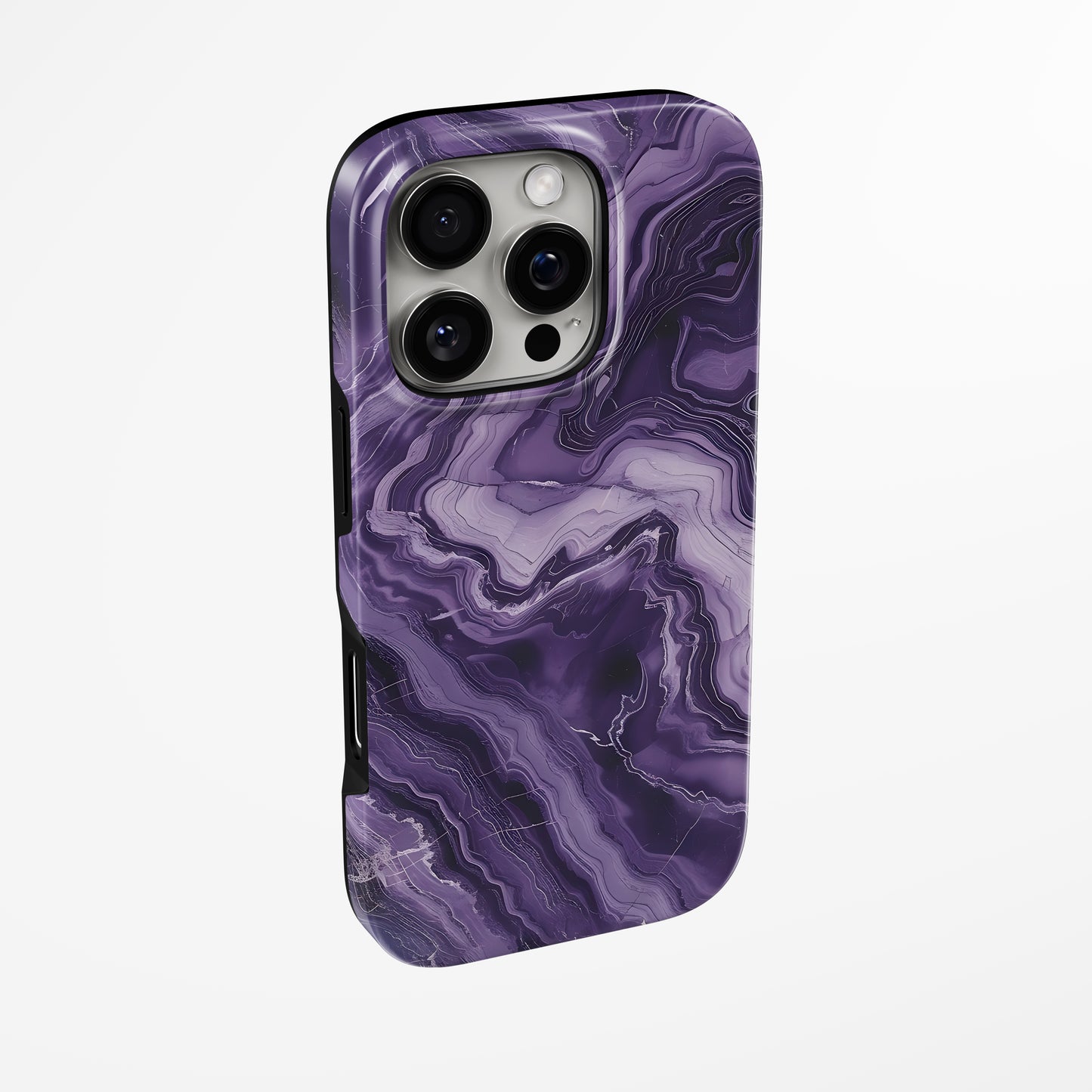 Side view of shell cover with design of  Amethyst Eclipse Magsafe Iphone Tough Case by Marivor