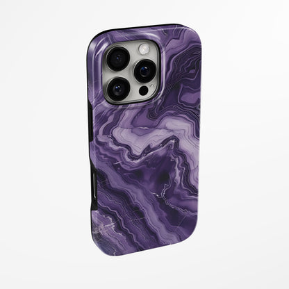 Side view of shell cover with design of  Amethyst Eclipse Magsafe Iphone Tough Case by Marivor