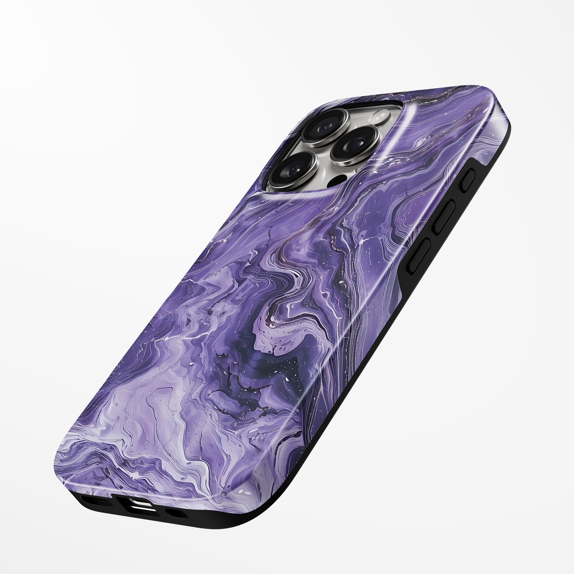 Charging port and volume up/down buttons with  Amethyst Galaxy Magsafe Iphone Tough Case by Marivor