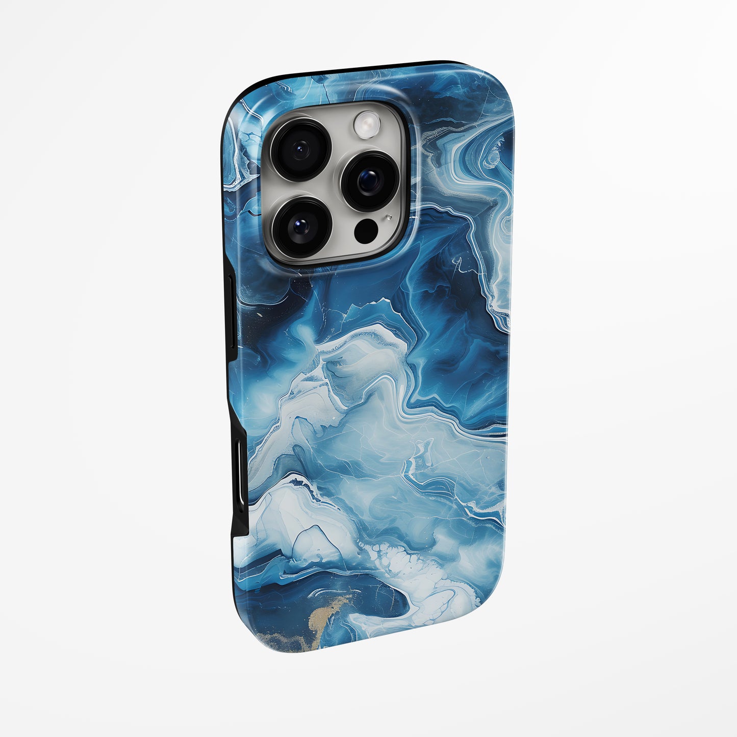Side view of shell cover with design of  Arctic Flow Magsafe Iphone Tough Case by Marivor