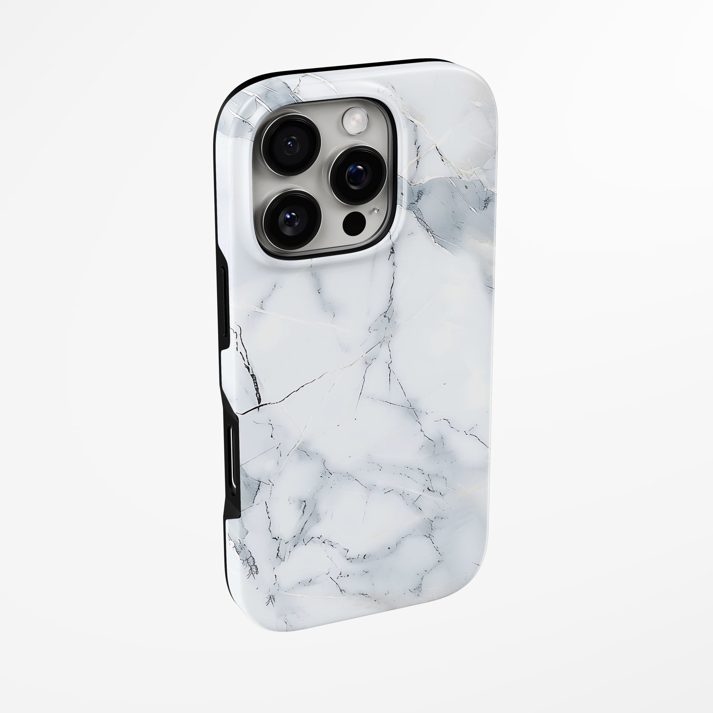 Side view of shell cover with design of  Arctic Marble Magsafe Iphone Tough Case by Marivor
