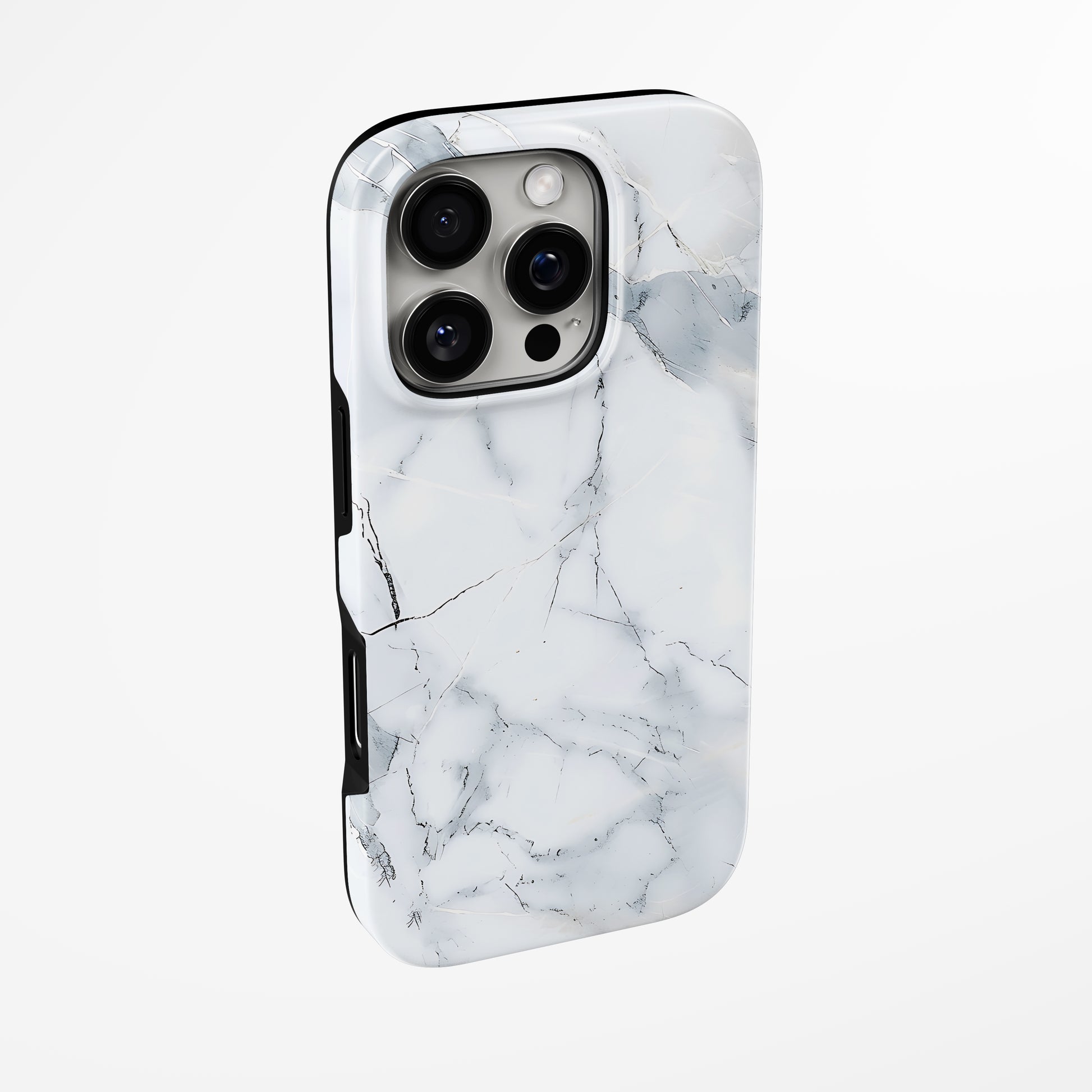Side view of shell cover with design of  Arctic Marble Magsafe Iphone Tough Case by Marivor