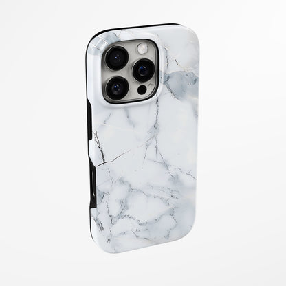 Side view of shell cover with design of  Arctic Marble Magsafe Iphone Tough Case by Marivor