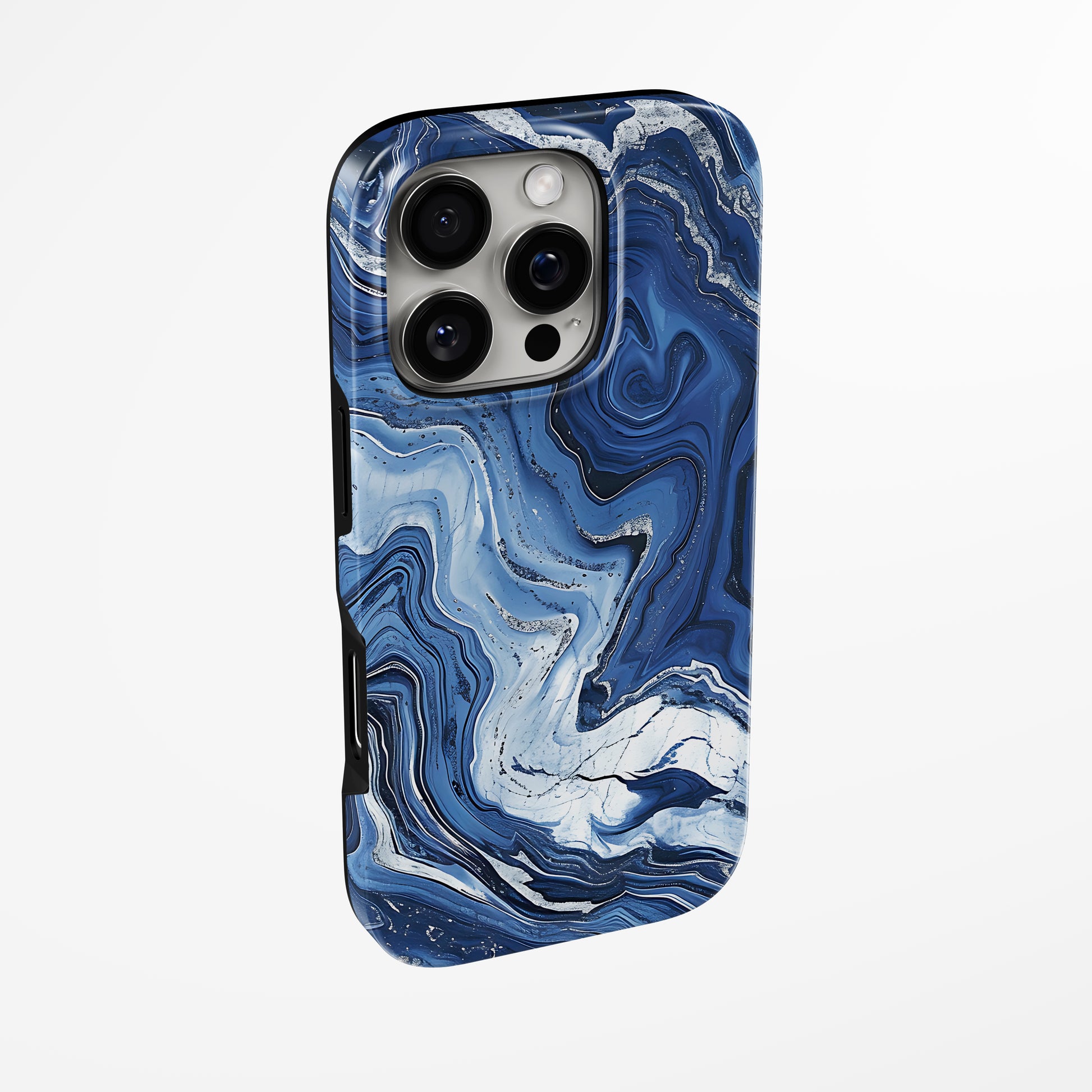 Side view of shell cover with design of  Arctic Storm Magsafe Iphone Tough Case by Marivor