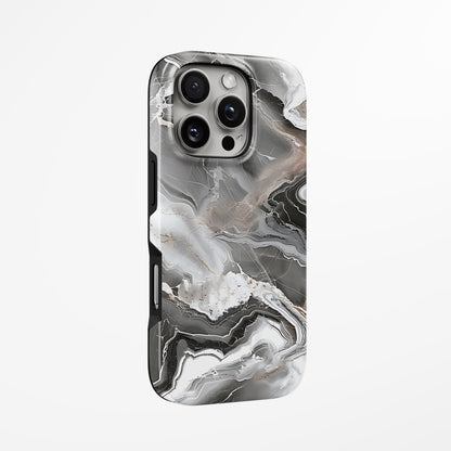 Unlock and capture buttons with  Ash Marble Magsafe Iphone Tough Case by Marivor