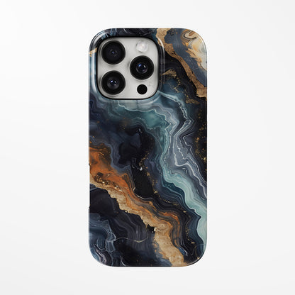 Front view of black; multicolor Auric Depths MagSafe iPhone Tough Case by Marivor