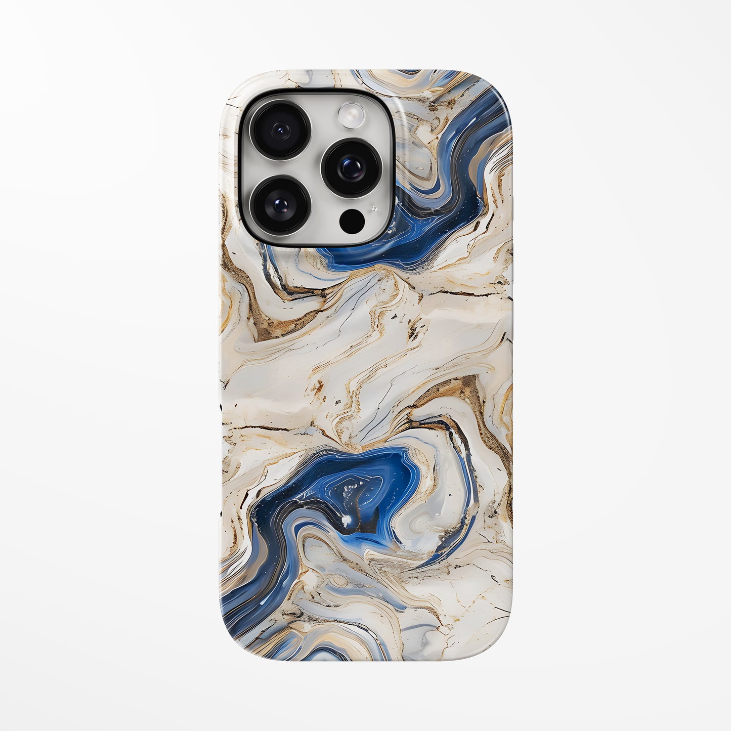 Front view of warm-beige Azure Drift MagSafe iPhone Tough Case by Marivor