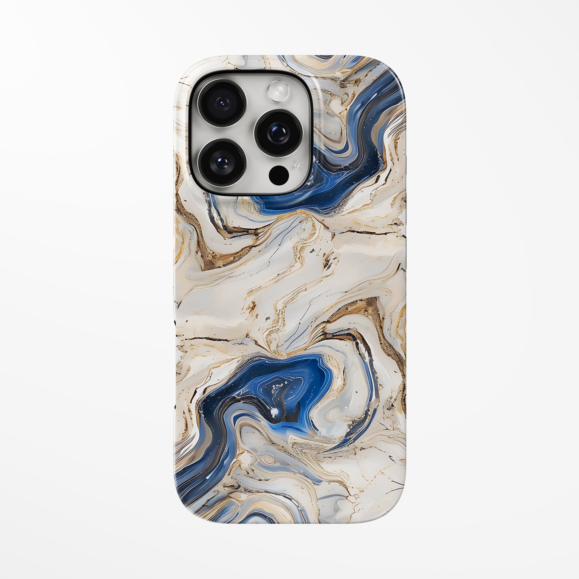 Front view of warm-beige Azure Drift MagSafe iPhone Tough Case by Marivor