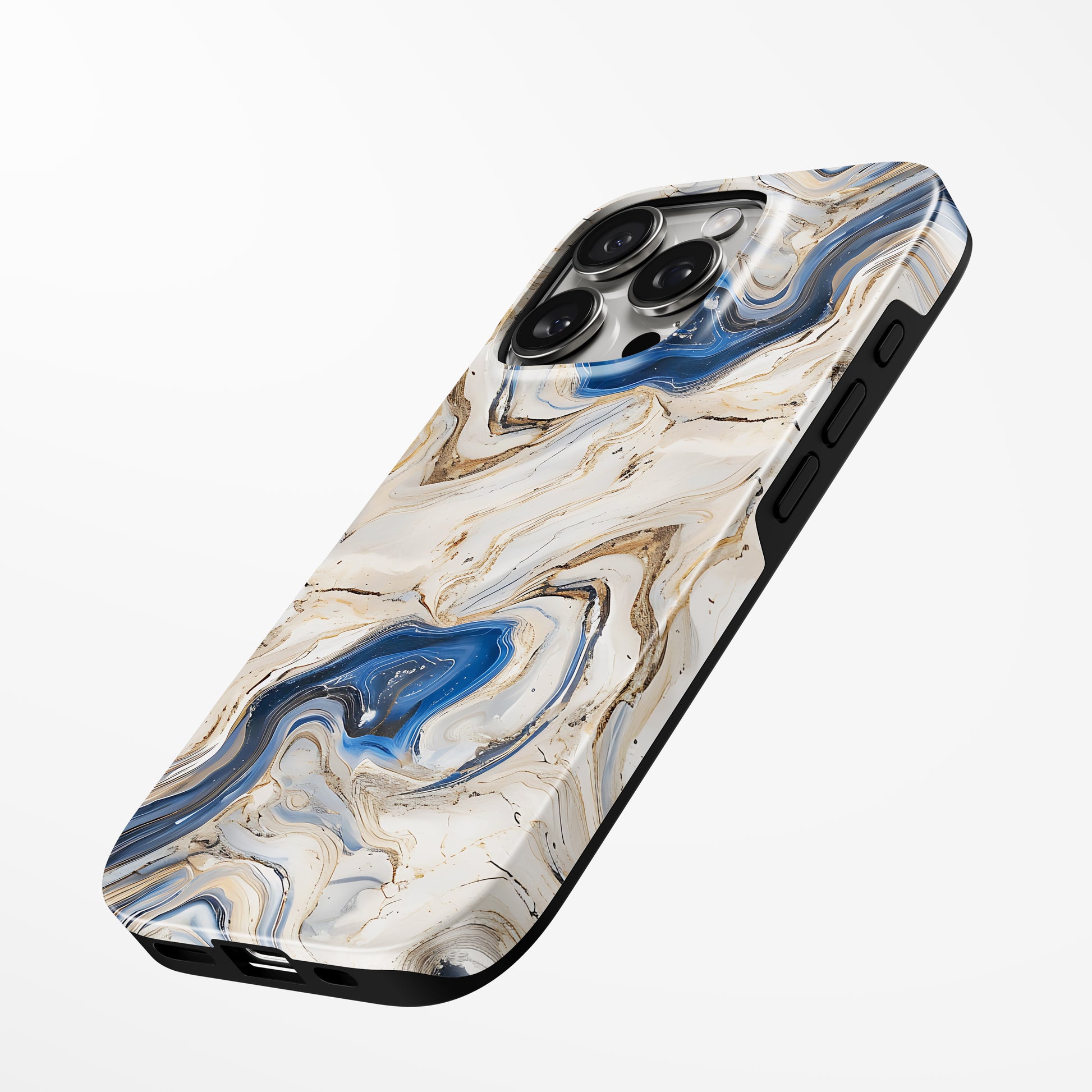 Charging port and volume up/down buttons with  Azure Drift Magsafe Iphone Tough Case by Marivor