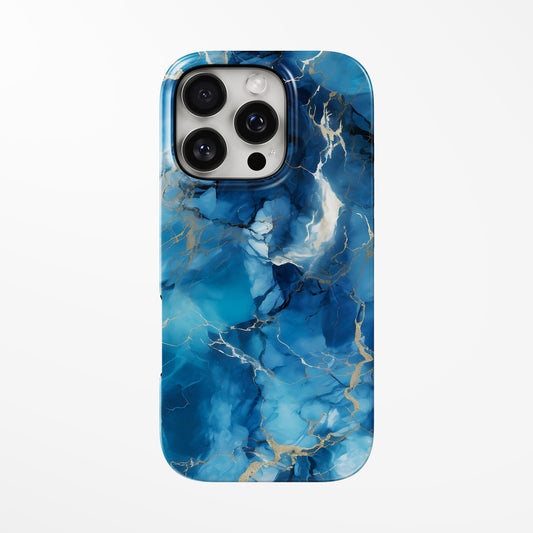 Front view of dark-blue Azure Majesty MagSafe iPhone Tough Case by Marivor