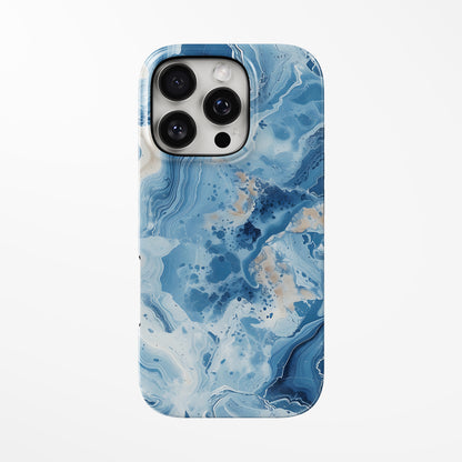 Front view of light-blue Azure Mist MagSafe iPhone Tough Case by Marivor
