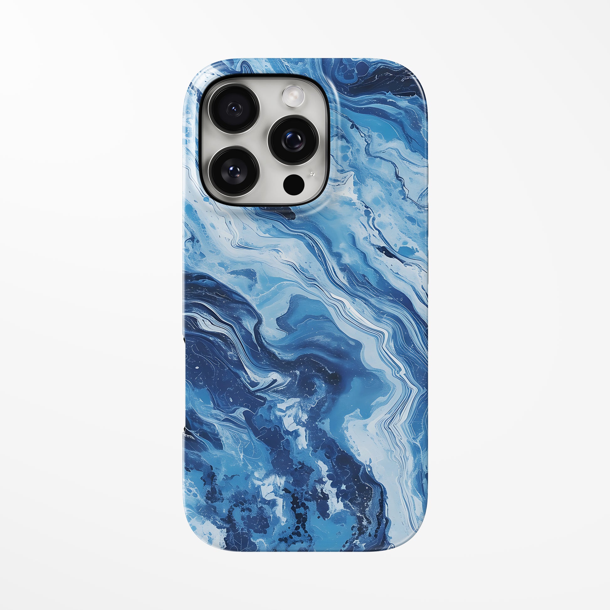 Front view of dark-blue Azure Tide MagSafe iPhone Tough Case by Marivor