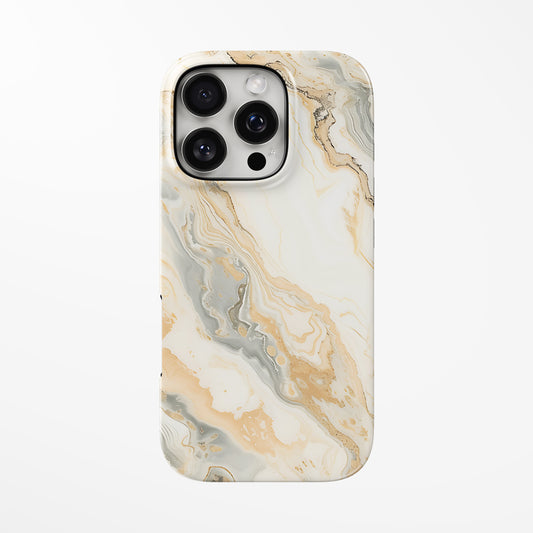 Front view of warm-beige Beige Bliss MagSafe Tough iPhone Case by Marivor