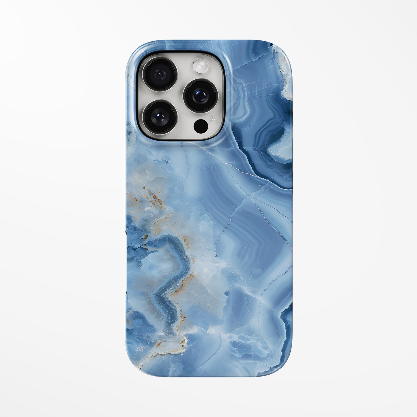 Front view of light-blue Blue Crystal MagSafe iPhone Tough Case by Marivor