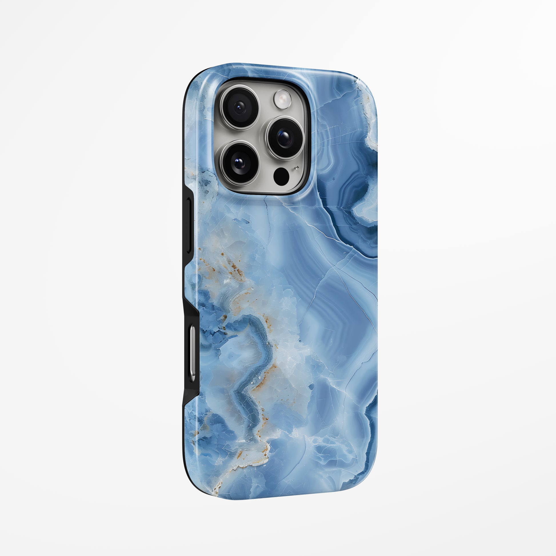 Unlock and capture buttons with  Blue Crystal Magsafe Iphone Tough Case by Marivor