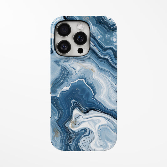 Front view of light-blue Blue Frost MagSafe iPhone Tough Case by Marivor