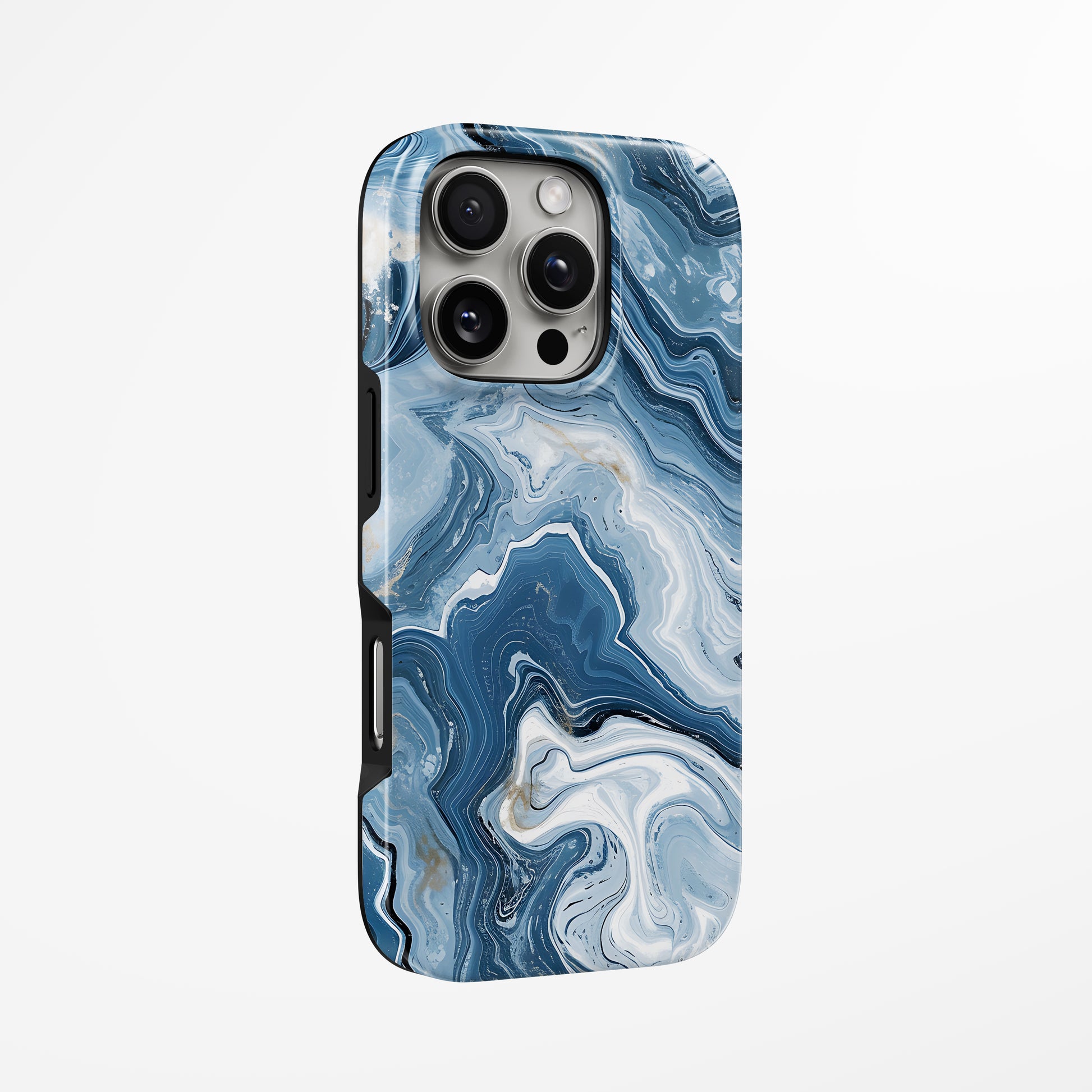 Unlock and capture buttons with  Blue Frost Magsafe Iphone Tough Case by Marivor