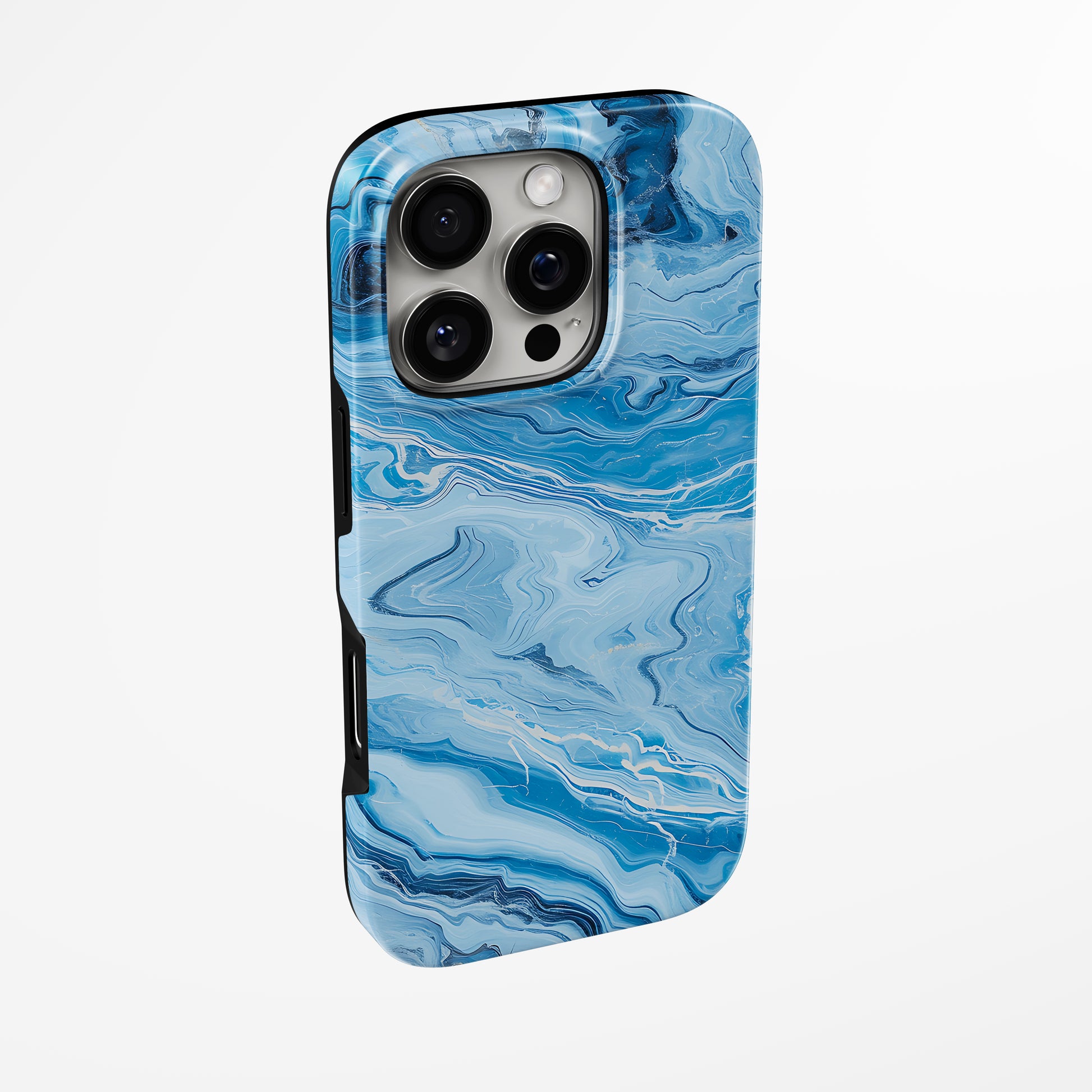 Charging port and volume up/down buttons with  Blue Horizon Magsafe Iphone Tough Case by Marivor