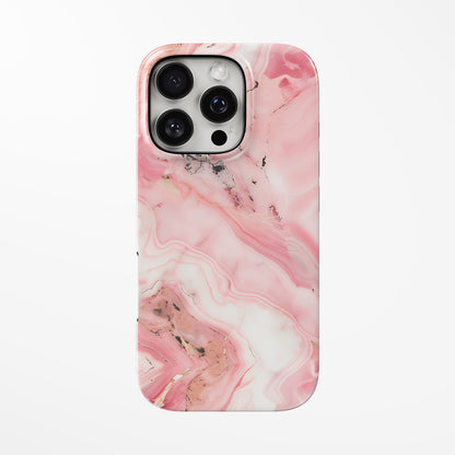 Front view of pink Blush Onyx MagSafe iPhone Tough Case by Marivor