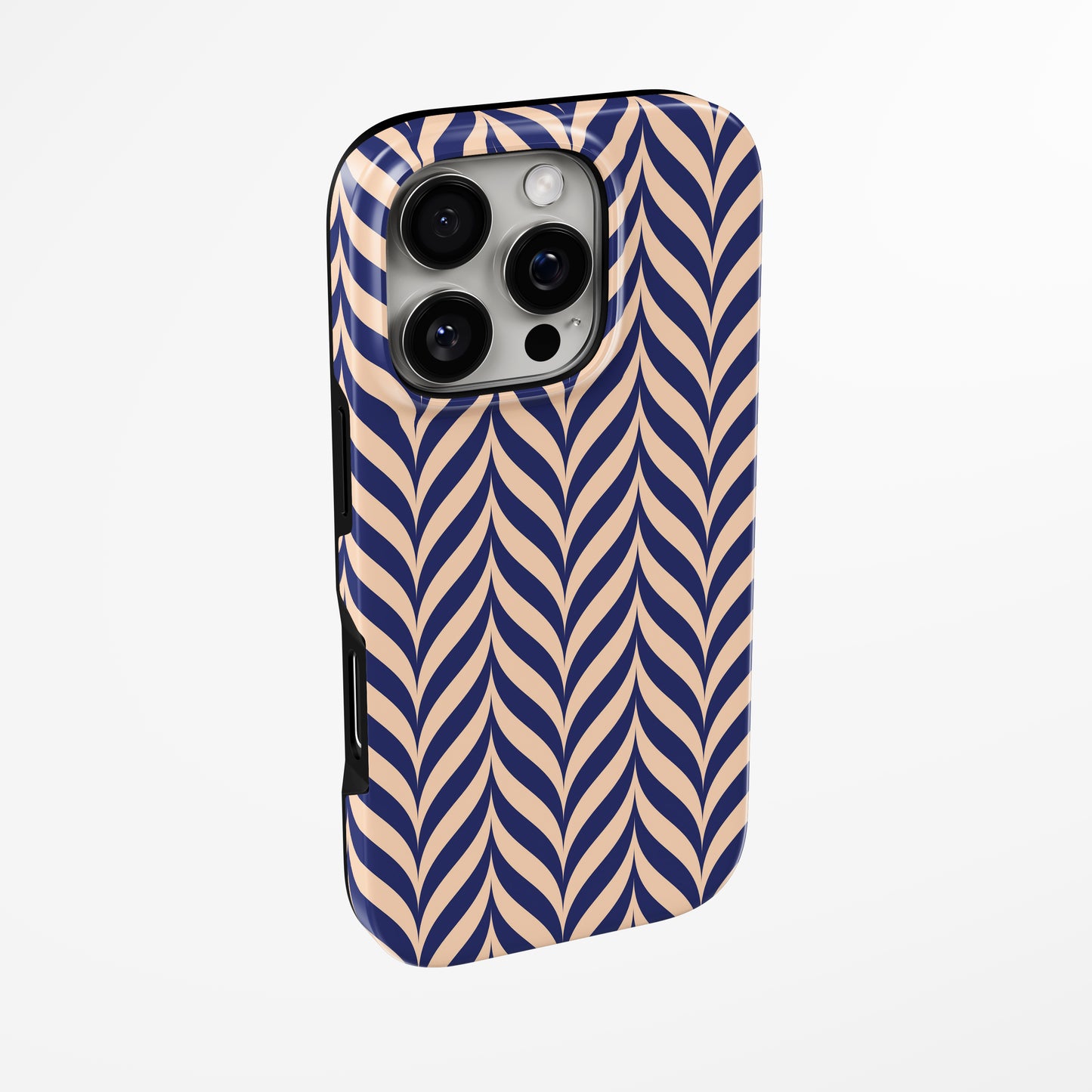 Side view of shell cover with design of  Braided Flow Magsafe Tough Iphone Case by Marivor