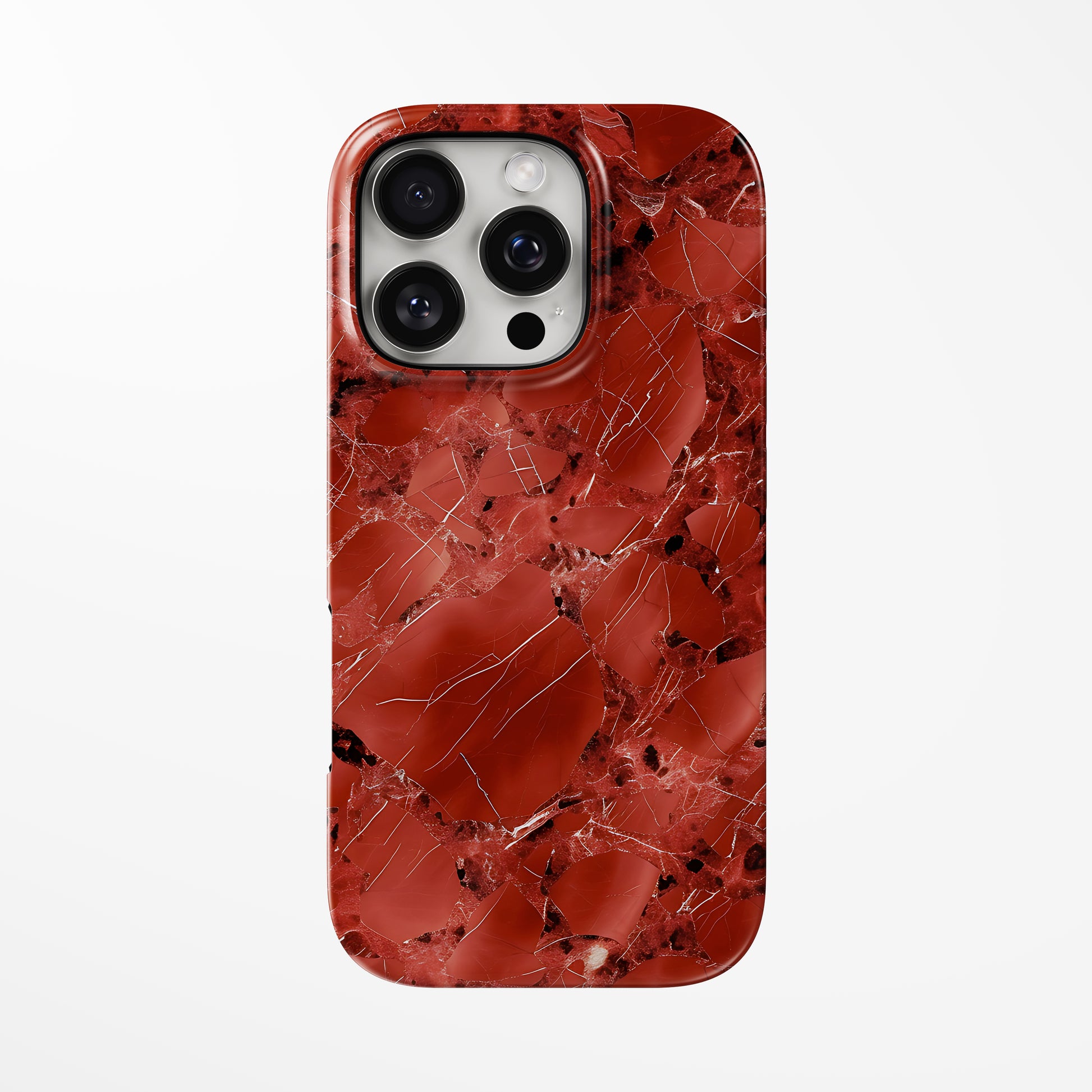 Front view of dark-red Burgundy Blaze MagSafe Tough iPhone Case by Marivor
