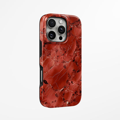 Charging port and volume up/down buttons with  Burgundy Blaze Magsafe Tough Iphone Case by Marivor