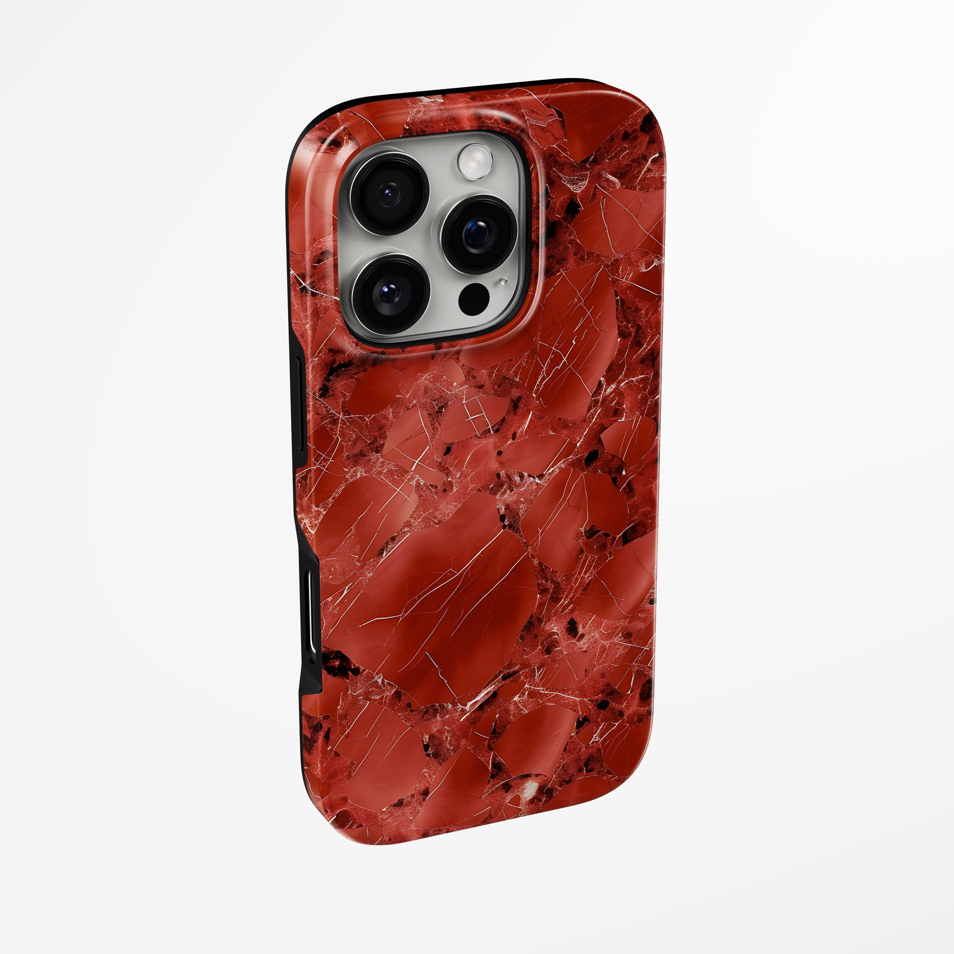 Unlock and capture buttons with  Burgundy Blaze Magsafe Tough Iphone Case by Marivor