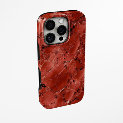 Unlock and capture buttons with  Burgundy Blaze Magsafe Tough Iphone Case by Marivor