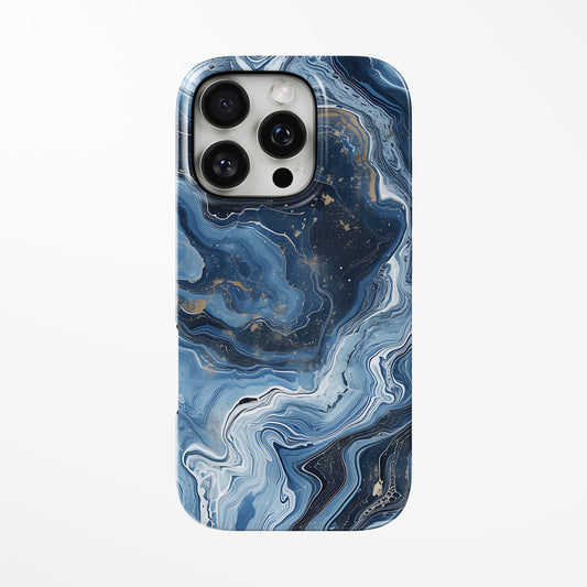 Front view of dark-blue Celestial Abyss MagSafe iPhone Tough Case by Marivor