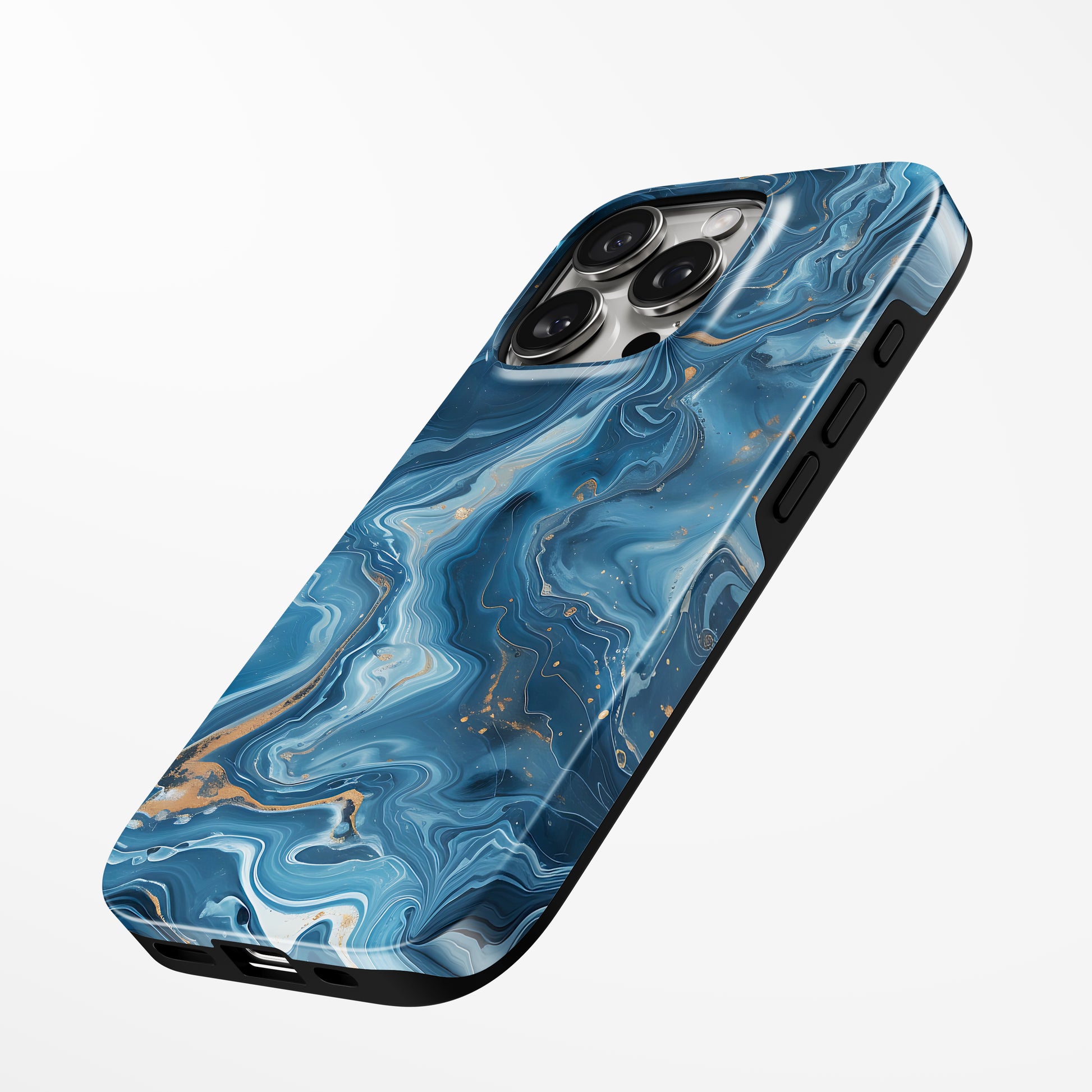 Charging port and volume up/down buttons with  Celestial Flow Magsafe Iphone Tough Case by Marivor
