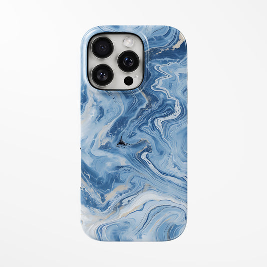 Front view of light-blue Celestial Wave MagSafe iPhone Tough Case by Marivor