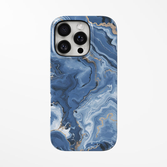 Front view of light-blue Celestial Waves MagSafe iPhone Tough Case by Marivor