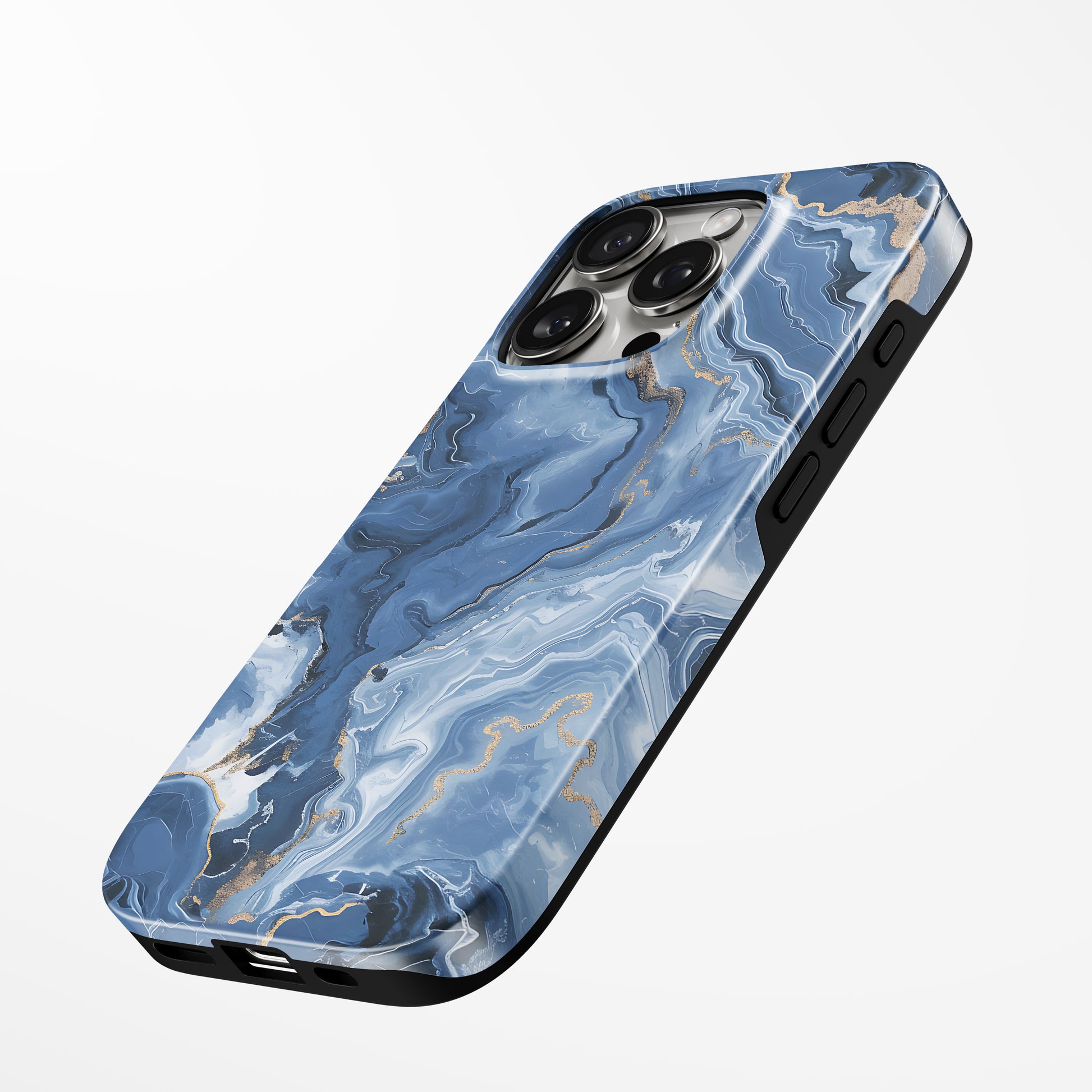 Charging port and volume up/down buttons with  Celestial Waves Magsafe Iphone Tough Case by Marivor