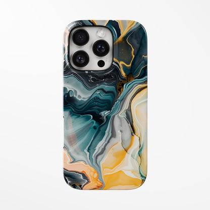 Front view of multicolor Charcoal Ember MagSafe Tough iPhone Case by Marivor