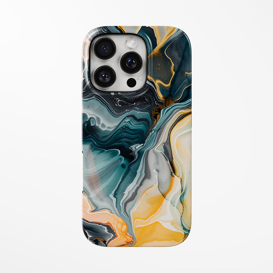 Front view of multicolor Charcoal Ember MagSafe Tough iPhone Case by Marivor