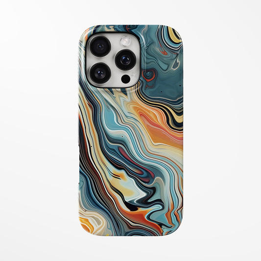 Front view of multicolor Chromatic Surge MagSafe Tough iPhone Case by Marivor