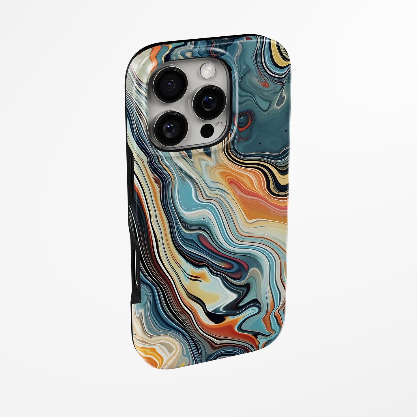 Side view of shell cover with design of  Chromatic Surge Magsafe Tough Iphone Case by Marivor