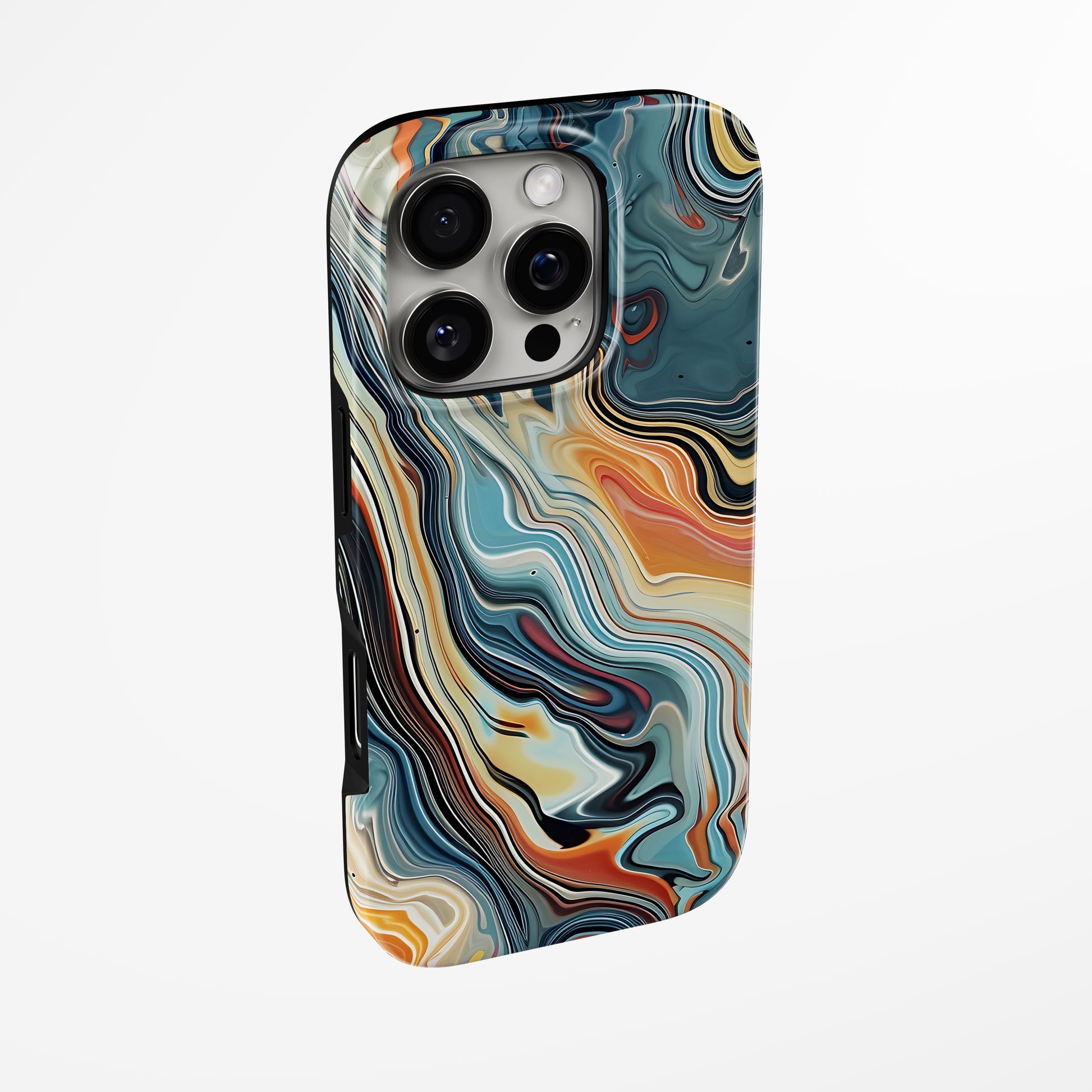 Side view of shell cover with design of  Chromatic Surge Magsafe Tough Iphone Case by Marivor