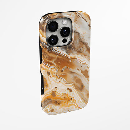Side view of shell cover with design of  Cinnamon Swirl Magsafe Iphone Tough Case by Marivor