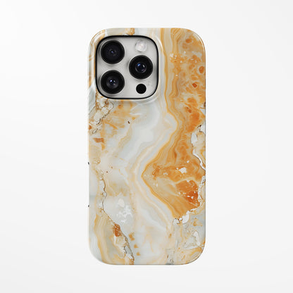Front view of amber; orange; yellow Citrine Veil MagSafe Tough iPhone Case by Marivor