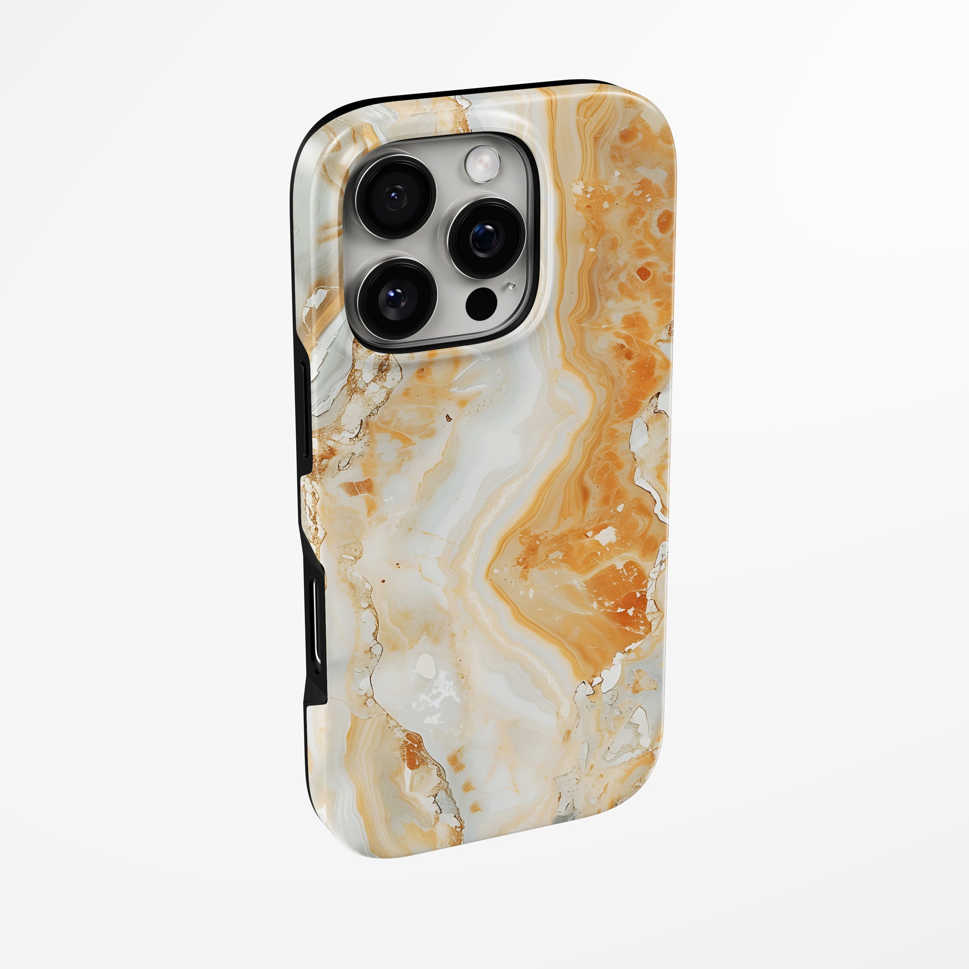 Side view of shell cover with design of  Citrine Veil Magsafe Tough Iphone Case by Marivor
