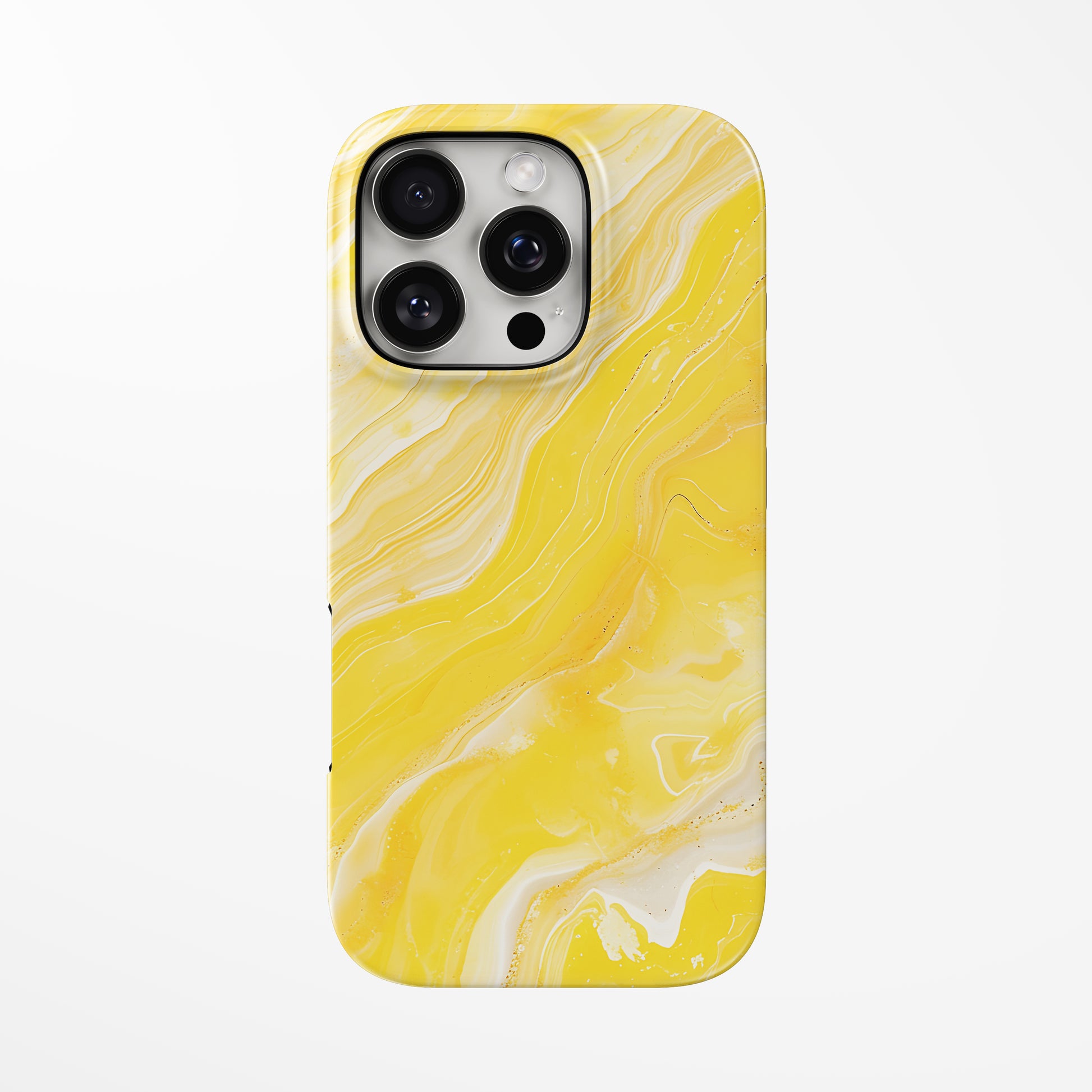 Front view of yellow Citrus Wave MagSafe iPhone Tough Case by Marivor