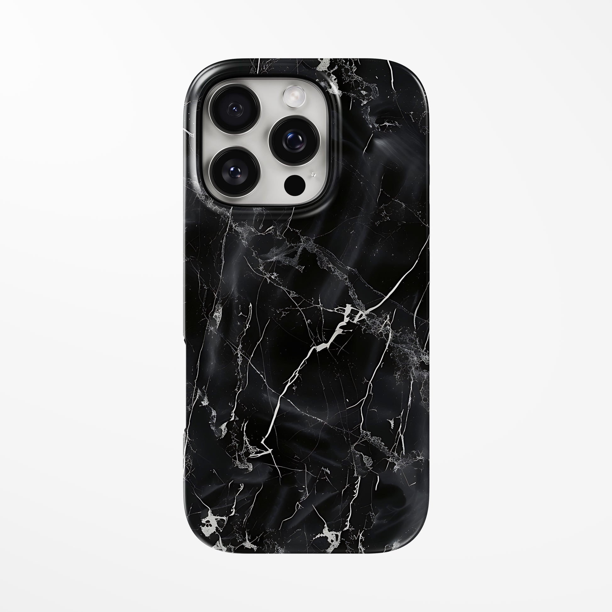 Front view of black Cosmic Veins MagSafe iPhone Tough Case by Marivor