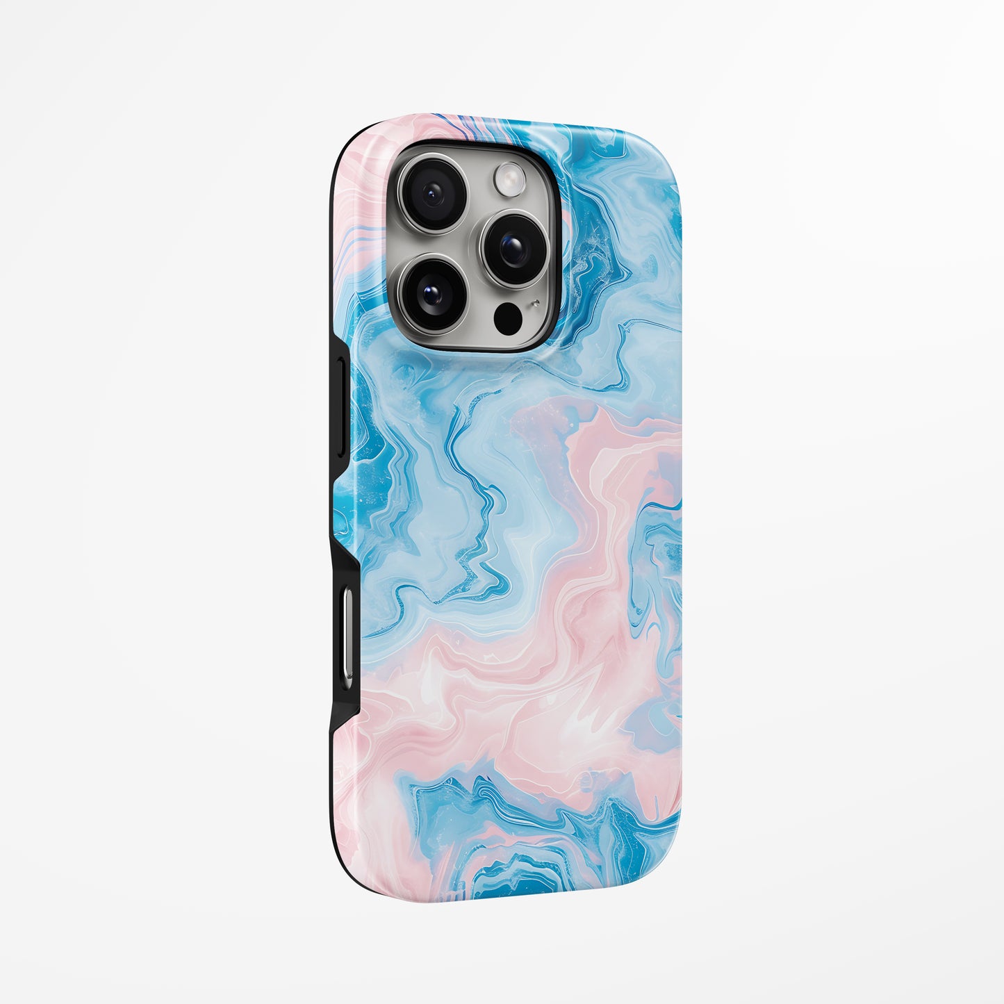 Unlock and capture buttons with  Cotton Candy Marble Iphone Tough Case by Marivor