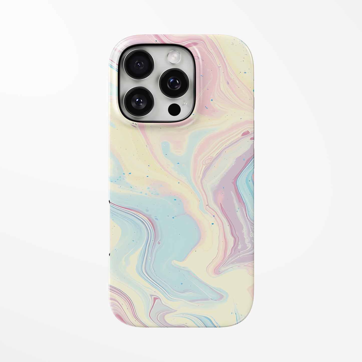 Front view of multicolor Cotton Candy Swirl MagSafe iPhone Tough Case by Marivor