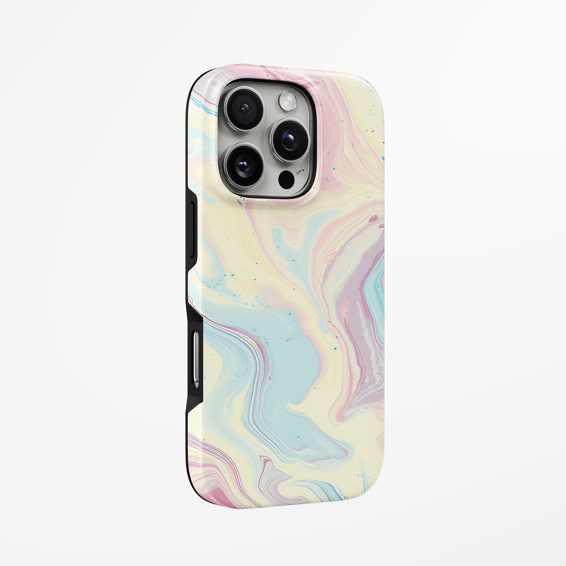 Unlock and capture buttons with  Cotton Candy Swirl Magsafe Iphone Tough Case by Marivor