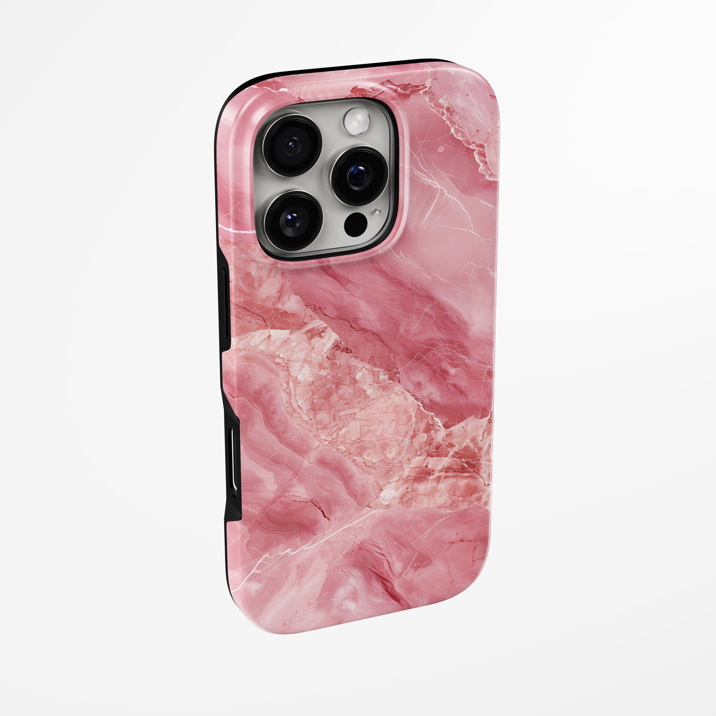 Side view of shell cover with design of  Crimson Quartz Iphone Tough Case by Marivor