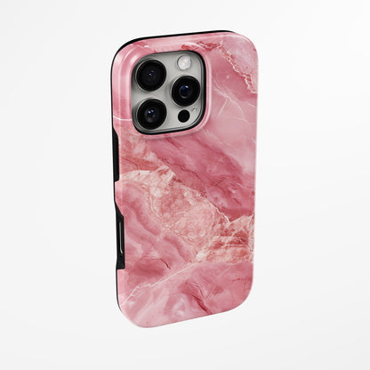 Side view of shell cover with design of  Crimson Quartz Iphone Tough Case by Marivor