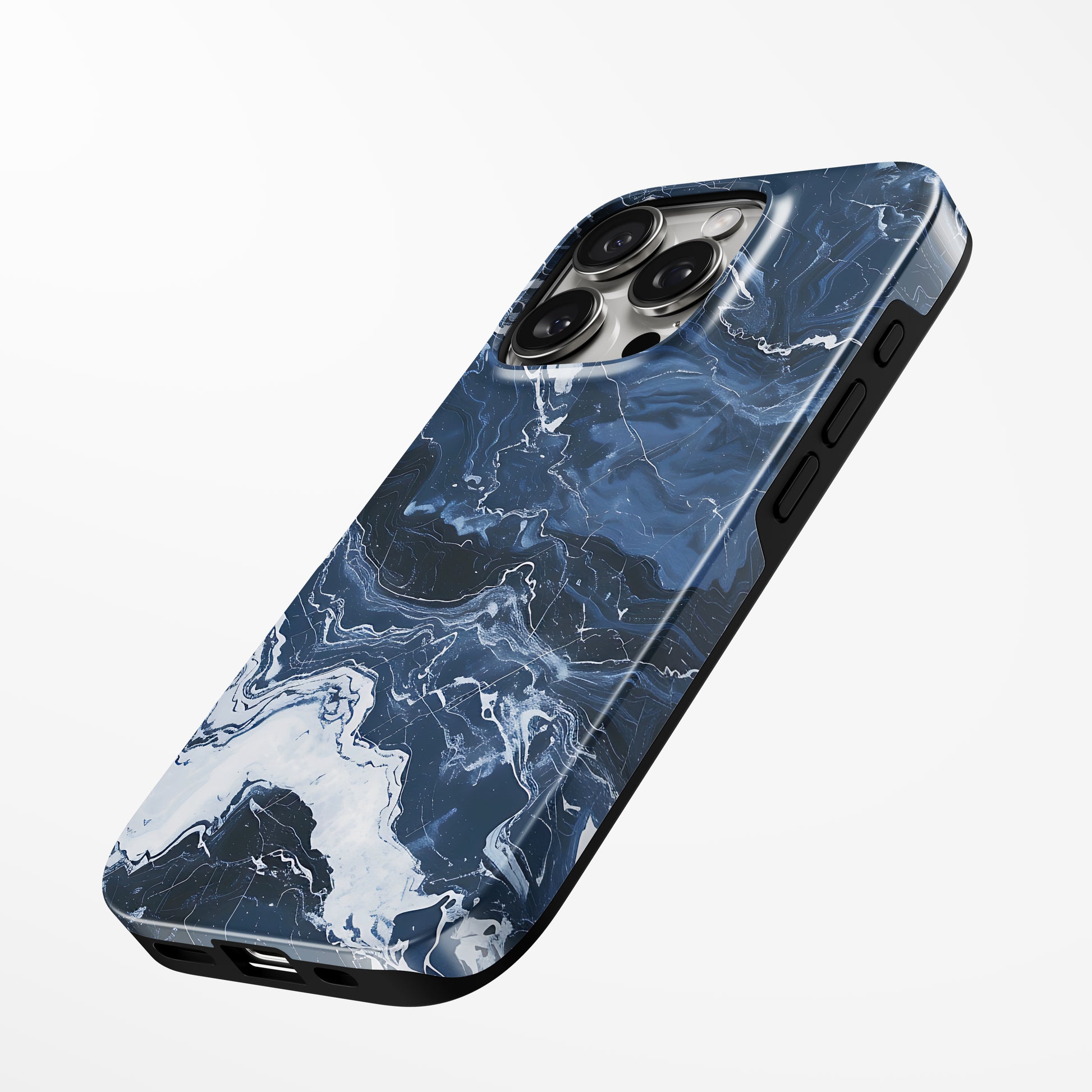 Charging port and volume up/down buttons with  Crystalline Flow Magsafe Tough Iphone Case by Marivor